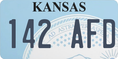 KS license plate 142AFD