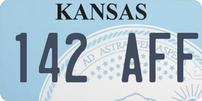 KS license plate 142AFF