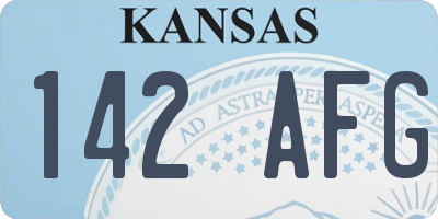 KS license plate 142AFG