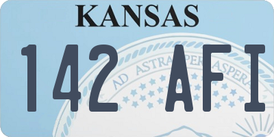 KS license plate 142AFI
