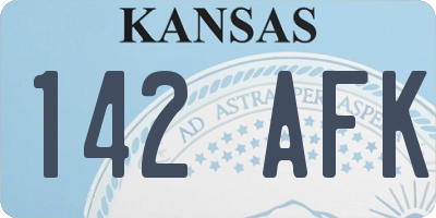 KS license plate 142AFK