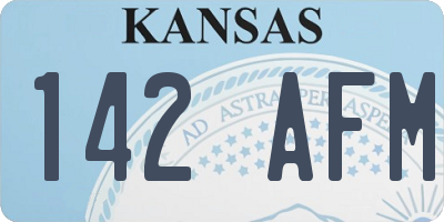 KS license plate 142AFM