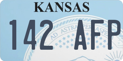 KS license plate 142AFP