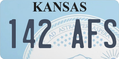 KS license plate 142AFS