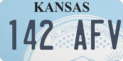 KS license plate 142AFV