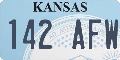 KS license plate 142AFW