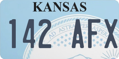 KS license plate 142AFX