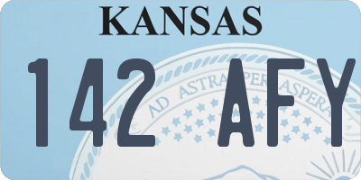 KS license plate 142AFY