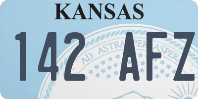 KS license plate 142AFZ