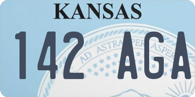 KS license plate 142AGA