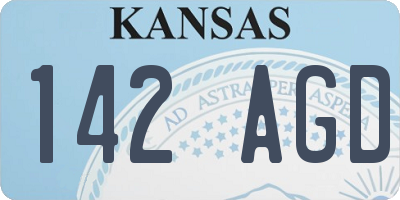 KS license plate 142AGD