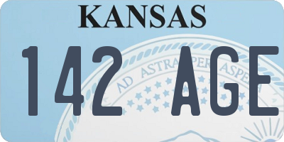 KS license plate 142AGE