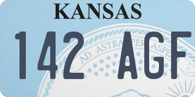 KS license plate 142AGF