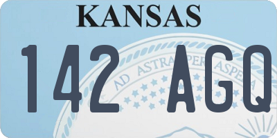 KS license plate 142AGQ