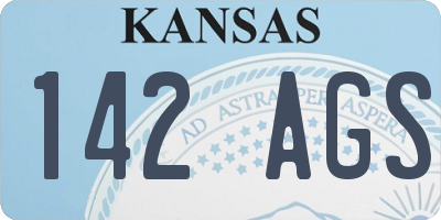 KS license plate 142AGS