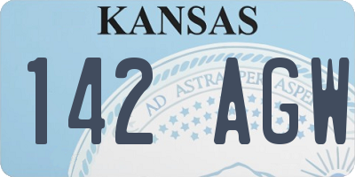 KS license plate 142AGW