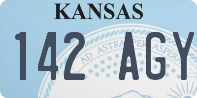 KS license plate 142AGY