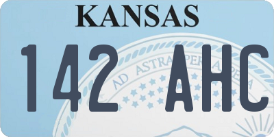 KS license plate 142AHC