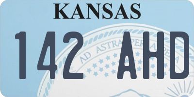 KS license plate 142AHD
