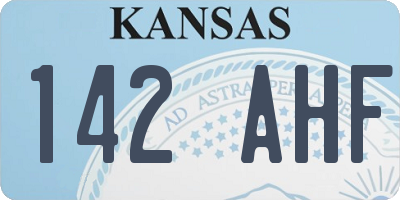 KS license plate 142AHF