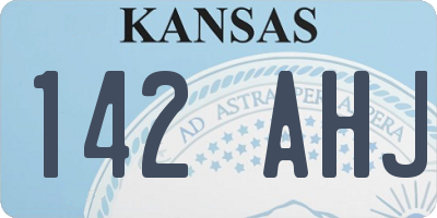 KS license plate 142AHJ
