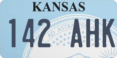 KS license plate 142AHK