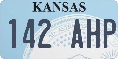 KS license plate 142AHP