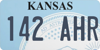 KS license plate 142AHR