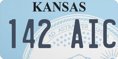 KS license plate 142AIC