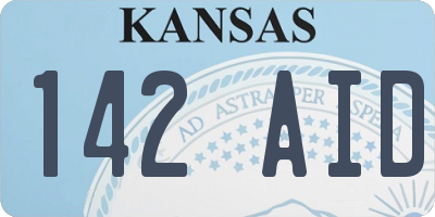 KS license plate 142AID