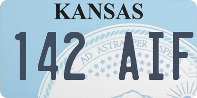 KS license plate 142AIF