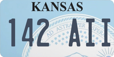 KS license plate 142AII