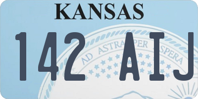 KS license plate 142AIJ