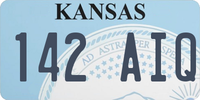 KS license plate 142AIQ