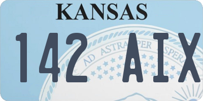 KS license plate 142AIX