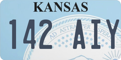 KS license plate 142AIY