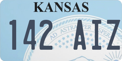 KS license plate 142AIZ