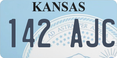 KS license plate 142AJC