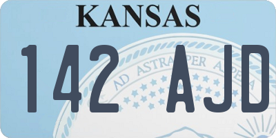 KS license plate 142AJD