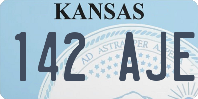KS license plate 142AJE