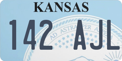 KS license plate 142AJL