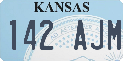 KS license plate 142AJM