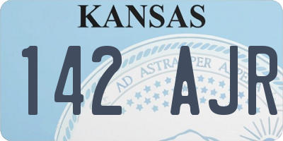 KS license plate 142AJR