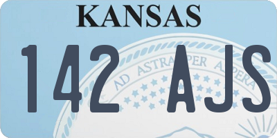 KS license plate 142AJS