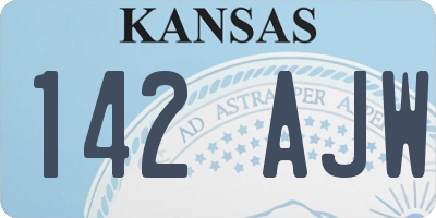 KS license plate 142AJW