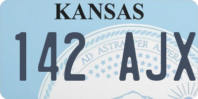KS license plate 142AJX
