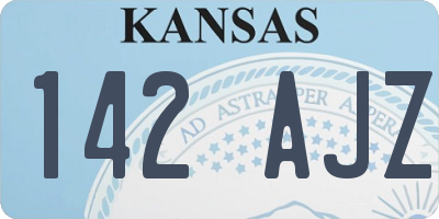 KS license plate 142AJZ