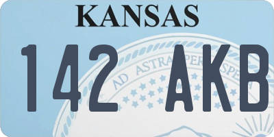 KS license plate 142AKB