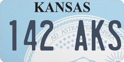 KS license plate 142AKS