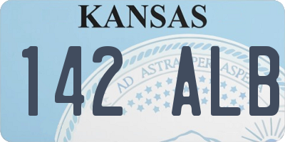 KS license plate 142ALB